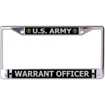 U.S. Army Warrant Officer Chrome License Plate Frame
