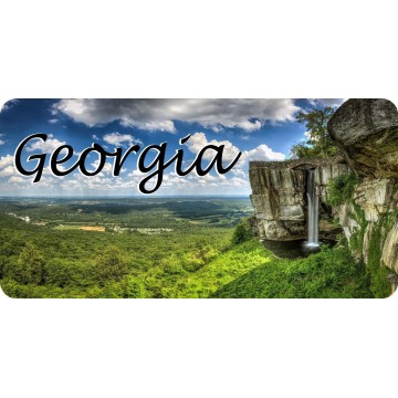 Georgia Rock Cliff Scene Photo License Plate