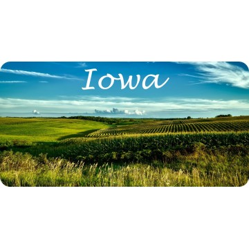 Iowa Farm Field Scene Photo License Plate