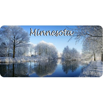 Minnesota Winter Scene Photo License Plate