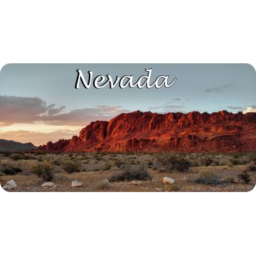Nevada Red Rock Scene Photo License Plate