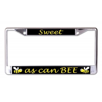 Sweet As Can Bee Chrome License Plate Frame