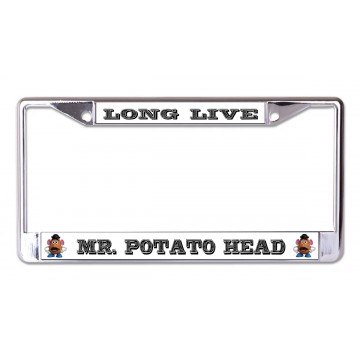 Long Live Mr. Potato Head Chrome License Plate Frame