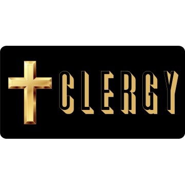 Clergy In Gold Photo License Plate
