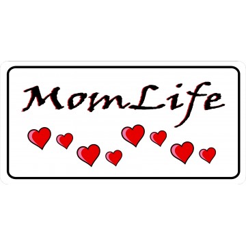 Momlife With Hearts Photo License Plate