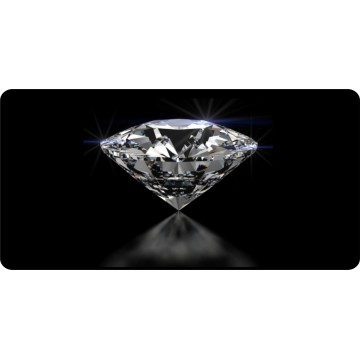 Diamond Centered On Black Photo License Plate