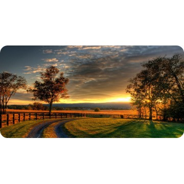 Country Sunset Photo License Plate