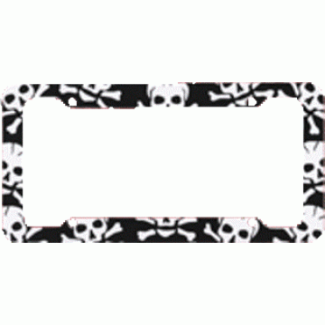 Pirate Skulls Plastic Durable License Plate Frame