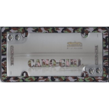 Pink Camo Girl Plastic License Plate Frame 