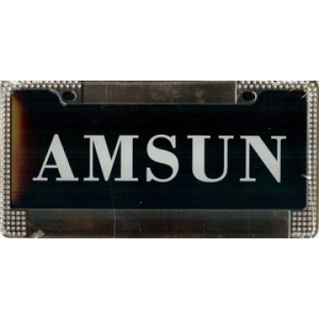 Chrome Panel Frame With Double Row White Diamonds 