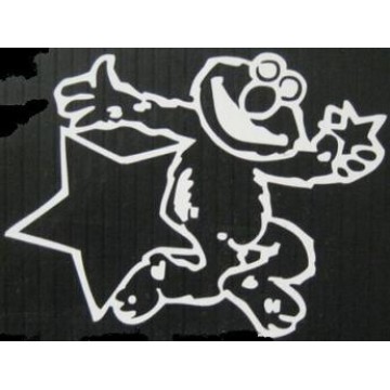Elmo White 4" x 4" Decal 