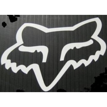 Fox Racing White 4" x 4" Decal
