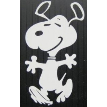 Snoopy Dancing White 4" x 4" Decal 