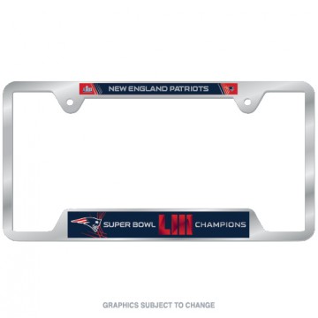 New England Patriots Super Bowl Champs Chrome License Plate Frame