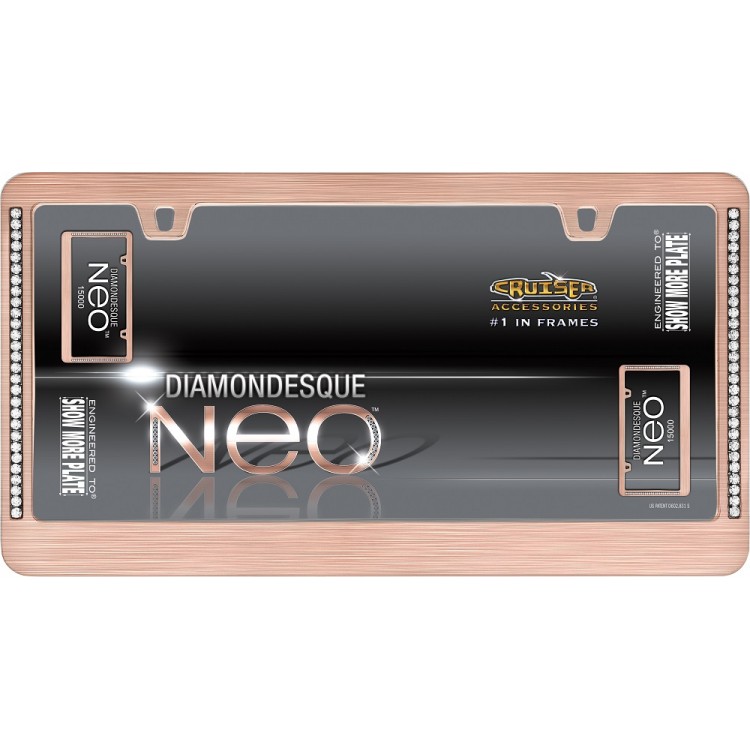 Neo Diamondesque Rose Gold License Plate Frame