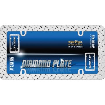 Diamond Plate Chrome License Plate Frame