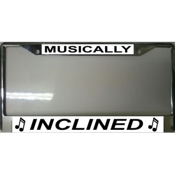 Musically Inclined Chrome License Plate Frame