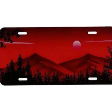 Red Mountains License Plate 