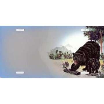 Offset Bear And Cub In The Woods License Plate 
