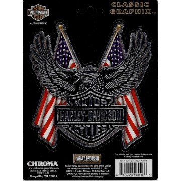 Harley-Davidson Logo With American Flag Decal