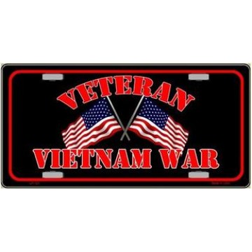 Veteran Vietnam War Metal License Plate 