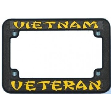 Vietnam Veteran Black Plastic Motorcycle License Frame 