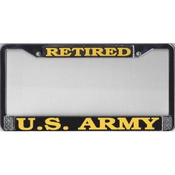 U.S. Army Retired Chrome License Plate Frame 