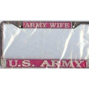 U.S. Army Wife Chrome License Plate Frame 