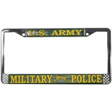 U.S. Army Military Police Chrome License Plate Frame 