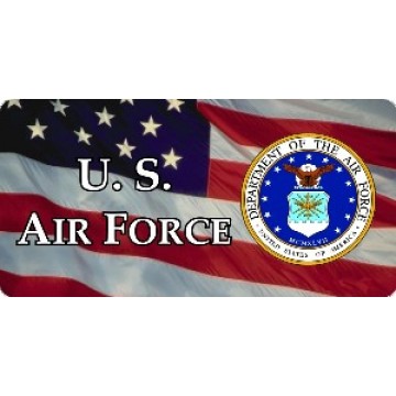 U.S. Air Force With Flag Photo License Plate 