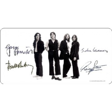 The Beatles with Autographs Photo Plate 