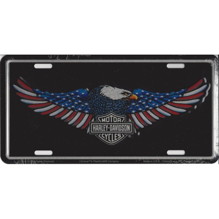 Harley-Davidson American Flag Eagle License Plate 