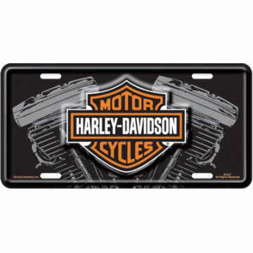 Harley-Davidson Logo with V-Twin License Plate 