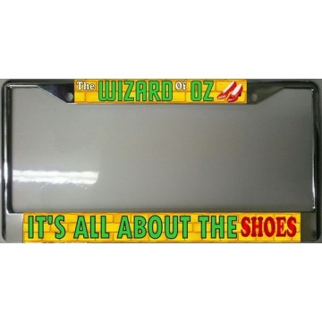 Wizard Of Oz Ruby Slippers Chrome License Plate Frame 