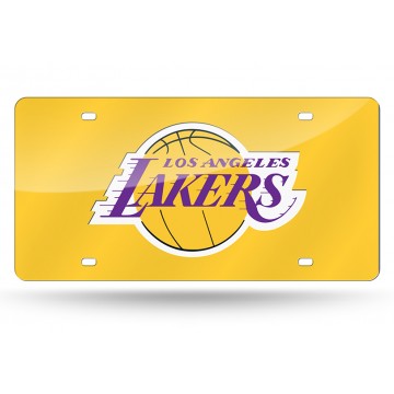 Los Angeles Lakers Yellow Laser License Plate