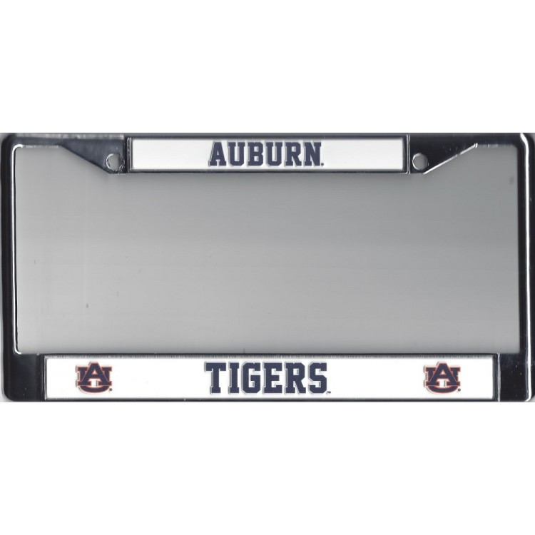 Auburn Tigers Chrome License Plate Tag – War Eagle Metal Sign – Car Truck Tag