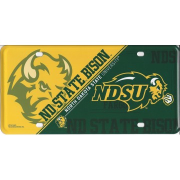 North Dakota State Bison Metal License Plate