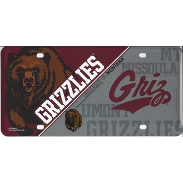 Montana Grizzlies Metal License Plate