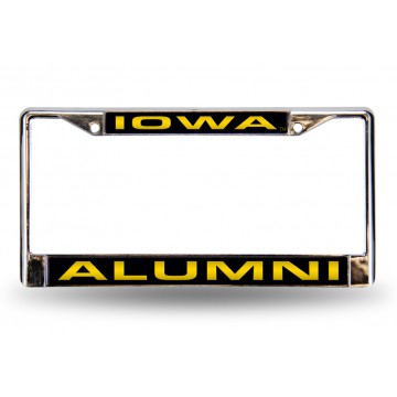 Iowa Hawkeyes Alumni Laser Chrome License Plate Frame