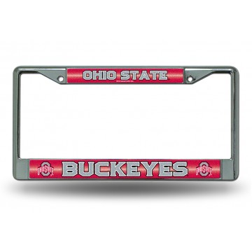 Ohio State Buckeyes Glitter Chrome License Plate Frame
