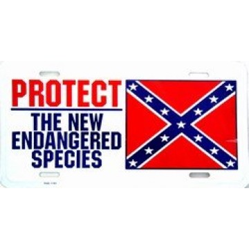 Protect The New Endangered Species Metal License Plate