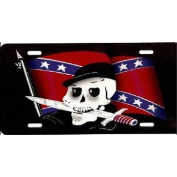 Rebel Skull License Plate 