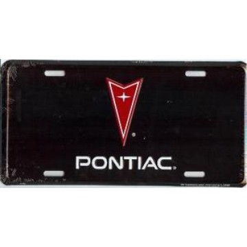 Pontiac Black License Plate 