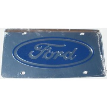 Ford with Dark Blue Logo Laser Cut License Plate 