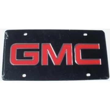 GMC Logo Black Laser Cut License Plate 