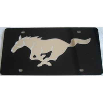 Ford Mustang Black Laser License Plate 