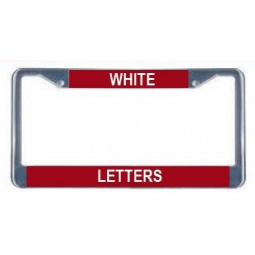 Red Background with White Letters License Plate Frame Strips 
