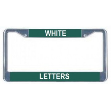 Teal Background with White Letters License Plate Frame Strips 