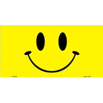 Smiley Face Metal License Plate 