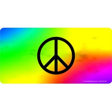 Peace On Tie Dye Photo License Plate 